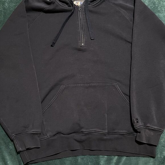 Russell Athletic Men's: Large Active Half Zip Navy Blue Pullover Hoodie - Picture 2 of 5